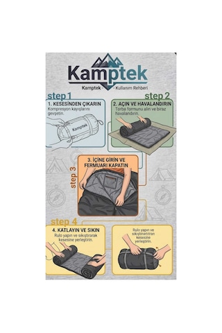 Kamptek Uyku Tulumu -10 C Dört Mevsim, Hafif Ve Dayanıklı Kamp Uyku Tulumu Taşıma Çantalı Siyah