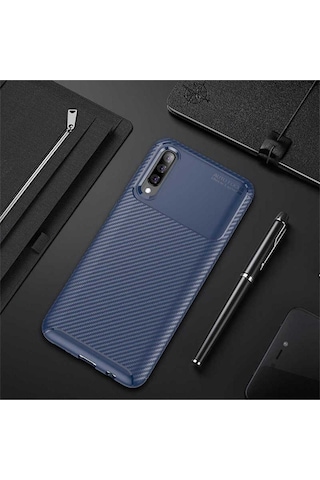 Samsung Galaxy Uyumlu A50 Kılıf Zore Negro Silikon Kapak Lacivert