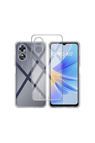 Kvy Oppo A17 Kamera Korumalı Süper Silikon Kılıf