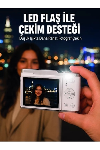 Hepsi Beyaz 4k Video Kayıtlı 48 Mp Dijital Fotoğraf Makinesi Otomatik Konsantrasyonlama Najmaddin Standart