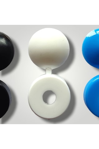 100 Adet Menteşeli Beyaz Plastik Vida Kapağı, Vida Gizleme Kapağı