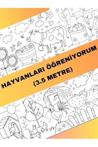Hayvanları Öğreniyorum Boyama Kağıdı Çiftlik Hayvanları 3,5 Met