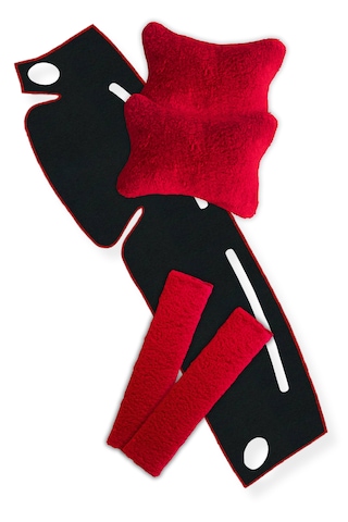 Hyundai Accent Yumurta Kasa 1996-2000 Torpido Halısı + 2 Li Boyun Yastığı & Emniyet Kemer Pedi Siyah