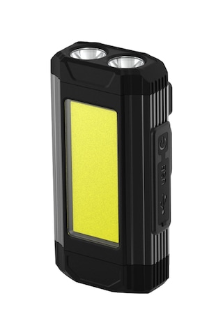 Konesam Usb Şarjlı Cob Led Tamir Işığı, Manyetik Kanca Ve 5 Aydınlatma Modu, Siyah Kanca Tipi, 1800mah Pil, Ipx6 Su Geçirmez Siyah