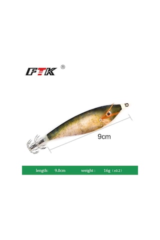 Ftk Kalamar Jig Balıkçılık Lures 9 Cm/16g Aydınlık Balıkçılık Ahşap Karides Cazibesi Kalamar Mürekkepbalığı Jigs Yem Pesca Olta Takımı 018
