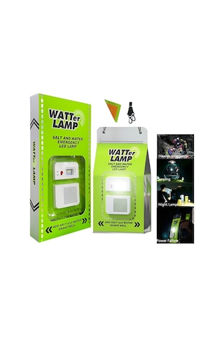 Tuzlu Su İle Çalışan Led Işık Lamba Deprem Çantası Kamp Acil Yardım Işığı Yeşil