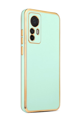 Xiaomi Uyumlu Mi 12t Pro Kılıf Zore Kenarı Gold Renk Silikon Bark Kapak