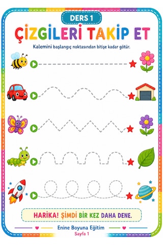 Haydi Çizgi Çizelim Yaz-sil Kitabı