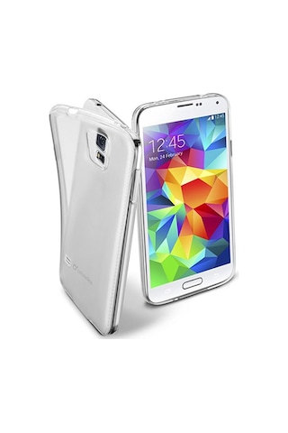 Cellular Line Galaxy S5 İle Uyumlu Fine Parlak Silikon Kılıf Şeffaf