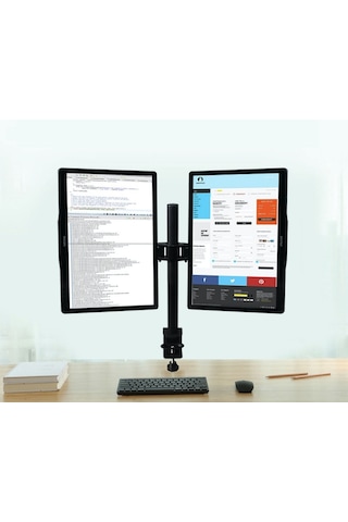 Triline Lcd Monıtör 2Li Led Tv Full Hareketli Çelik Masa Tutucu