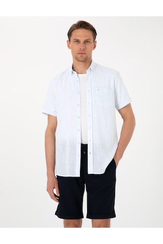 Pierre Cardin Erkek Buz Mavisi Gömlek Kısa Kollu 50306950-vr095 Buz Mavisi Mavi