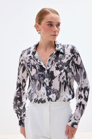 Sateen Desenli Düz Kesim Gömlek - Siyah-136802 Siyah