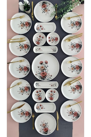 Hasbahçe 12 Kişilik 21 Parça Kahvaltı Takımı Renkli