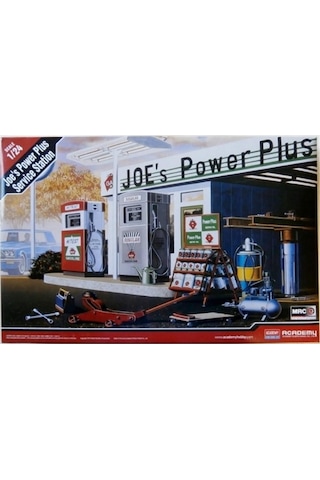 Academy 15122 1/24 Joe's Power Plus Benzin İstasyonu Le:, Plastik Model Kiti-59191