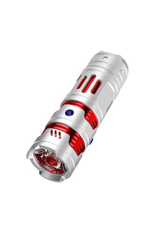 Treasure Taşınabilir Mini Fener Spiral Cayro Type-c Çok İşlevli Gümüş