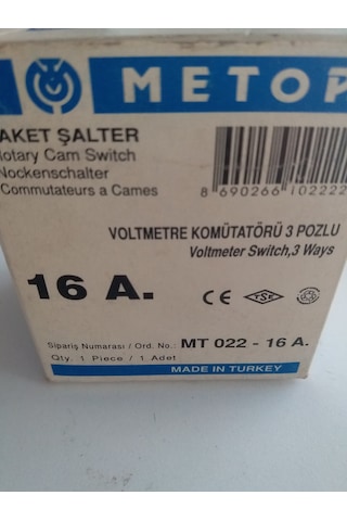 3X16 AMPER 3 POZLU VOLTMETRE KOMİTATÖRÜ