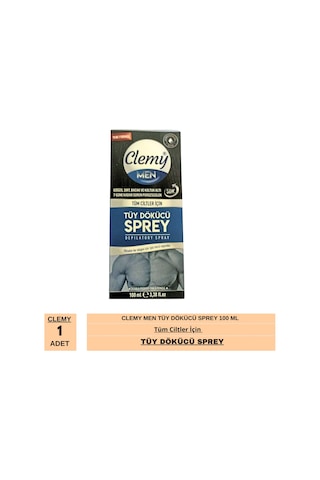 Clemy Men 5 Dk Tüy Dökücü Sprey Tüm Ciltler İçin 100 Ml
