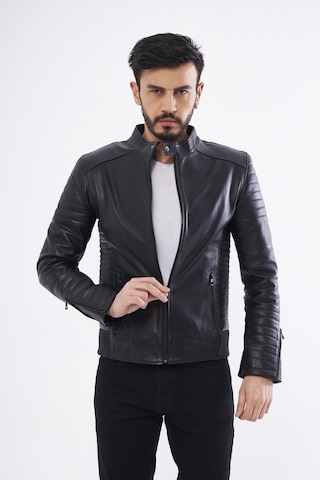 DERİNSS DER172 Hakiki Deri Erkek Siyah Mont Siyah