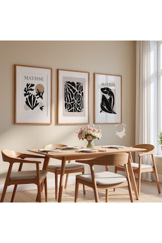 Matisse Minimalist Poster Seti 3'lü Modern Bohem Duvar Dekoru