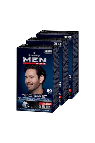 Schwarzkopf Perfect Erkek Saç Boyası 90 Siyah 3'lü