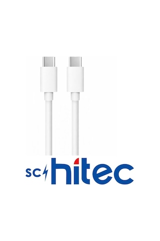 Schitec 60w Type-c To Type-c Data Ve Hızlı Şarj Kablosu Telefon, Tablet, Laptop Uyumlu Beyaz Sk004