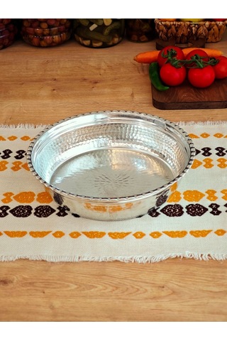 Modabakır Bakır Derin Servis Tabak Kase 24 Cm Model:ssdaa46 Gümüş