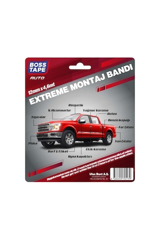 Boss Tape Extreme Araç Aksesuar, Spoiler, Çıta Montaj Bandı 4,6mt