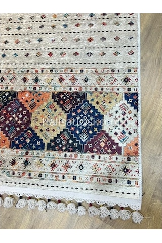 Salerno Çamaşır Makinesinde Yıkanabilir Kilim Halı Hs1034 Çok Renkli