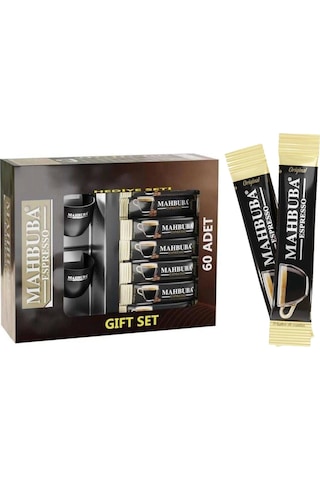 Mahbuba Coffee Hazır Öğütülmüş %100 Arabica Espresso Bi Kahve İle Canlan 60x2gr +2 Fincan Hediyeli Espresso