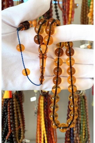 Bal Rengi Küre Model Ateş Kehribar Tesbih