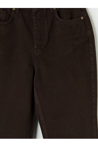 Lcwaıkıkı Curve Kahverengi Mom Fit Kadın Jean Pantolon