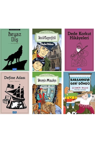 Babaannem Geri Döndü Beyaz Diş .demir Maske . Define Adası .dede Korkut Hikayeleri 6 Kitap Set
