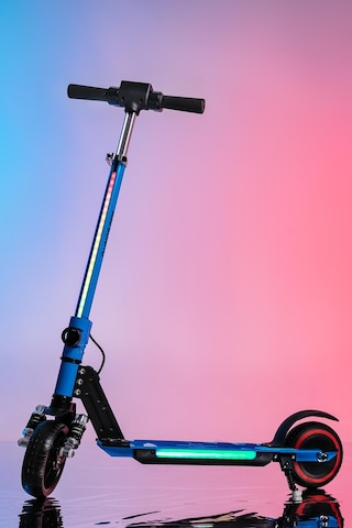 Mini Bonito Çocuk Katlanabilir, Led Işıklı, Amortisörlü Elektrikli Scooter Ayarlanabilir Direksiyonlu Dizlik Ve Dirseklik Hediyedir Turkuaz