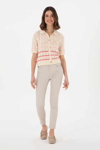 U.S. Polo Assn. Kadın Bej Toothpick Fit Kanvas Pantolon 50309087-VR011