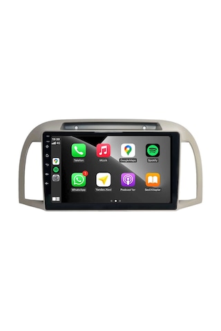 Nissan Micra Araç Multimedya Android Ekran Carplay Navigasyon Double Teyp 4+64 9" 02-10 Bej Navımex