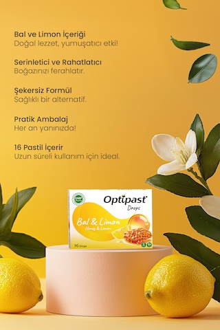 Optipast Drops Ballı & Limon 16 Pastil