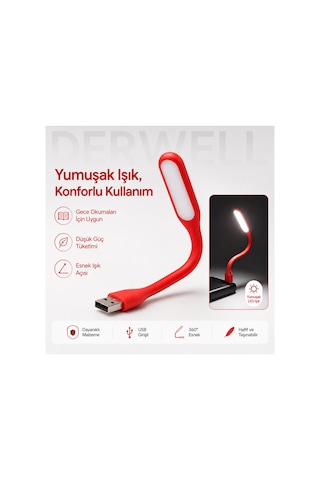 Esnek Usb Led Lamba Powerbank Laptop Ve Pc İçin Taşınabilir Gece Lambası