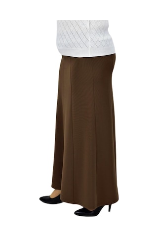 Kadın Kumaş Lastikli Kemer Balık Model Etek Bgl-st04204 Açık Kahverengi