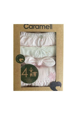 Altıntaş Baby Caramell Özel Kutusunda Tulumlu Mini Kuzu 4'lü Takım 56-62 Cm Yeni Doğan Yeni Sezon Açık Pembe Açık Pembe