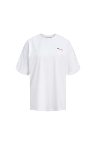 Jack & Jones Kadin Sirt Baskili Bol Kalip Tisört - Millow - 12297856 - 1 Beyaz