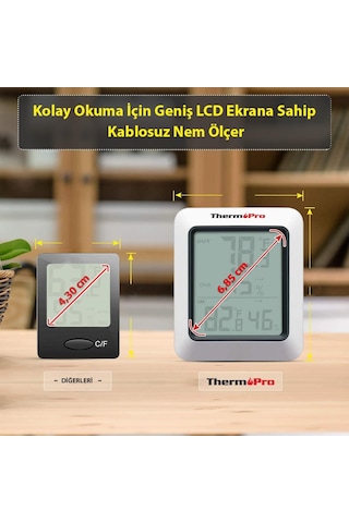 ThermoPro TP60C Wifi İç-Dış Mekan Dijital Sıcaklık ve Nem Ölçer