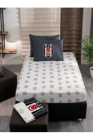 Taç Out Zorluteks Beşiktaş Bjk Tek Kişilik Pamuk Lastikli Çarşaf Seti 2 Parça Siyah Beyaz Taç Out Zorluteks Beşiktaş Bjk Tek Kişilik Pamuk Lastikli Çarşaf Seti 2 Parça Siyah Beyaz