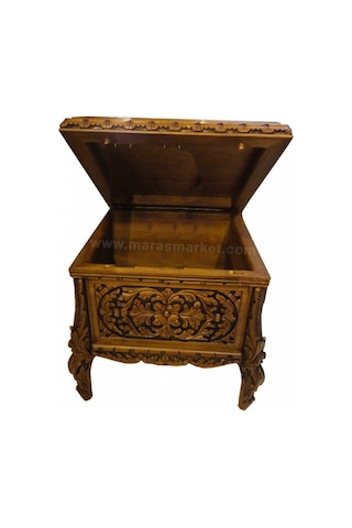 Maraşmarket Ceviz Oyma Sehpa - Sandık