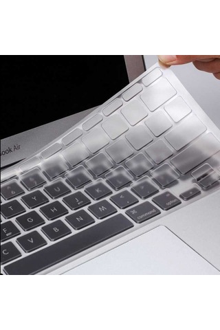 Macbook Pro 14inç M1/m2 A2442 A2779 İle Uyumlu Klavye Koruyucu Şeffaf Silikon Ped Renksiz