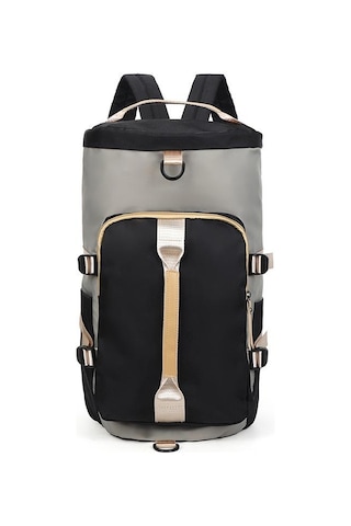 Siyah Seyahat Çantası Büyük Kapasiteli Çok Fonksiyonlu Taşınabilir Sırt Çantası Yuvarlak Kova Tek Omuz Sırt Çantası Eğitim Ve Spor Çantası