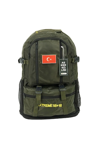 Haki Büyük Boy Sırt Çantası 65 Lt Körüklü Outdoor Dağcı Çanta