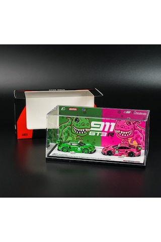 Star Race Rexy & Roxy Porsche 911 Gt3r Set 1/64 2li Pleksi Model