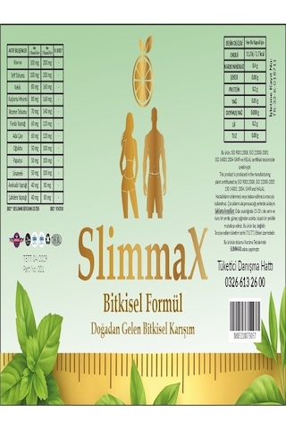 Slim Max Bitkisel Hafifleme Desteği 60 Kapsül