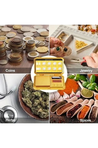 Fastbuy Altın P1834 Yüksek Hassasiyetli 200g 0.01g Mini Dijital Cep Tartısı Mutfak Takı Ölçümü Altın