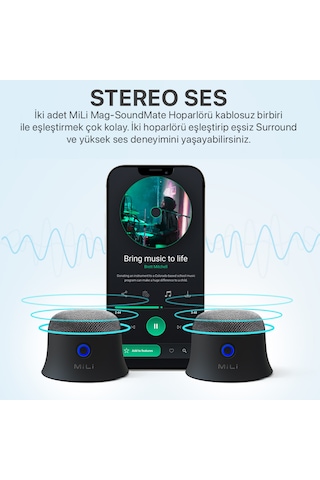 Mili Mag-soundmate Magsafe Mini Taşınabilir Bluetooth Hoparlör